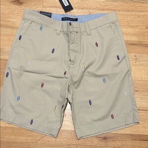 Tommy Hilfiger Men's Beige Embroidered Shorts